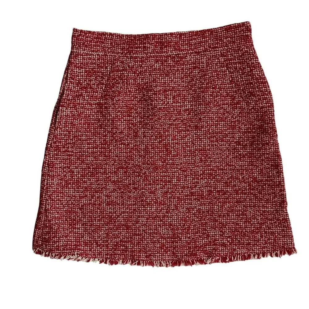 Philosophy di Lorenzo Serafini red and white tweed skirt